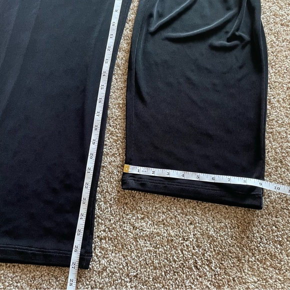 Citiknits Slinky Wide Leg Pull On Pants Women’s M Black Vintage Elastic Waist - Picture 11 of 12